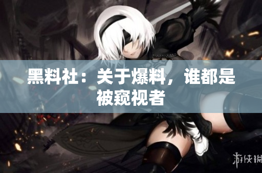 黑料社：关于爆料，谁都是被窥视者