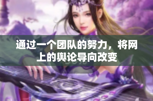 通过一个团队的努力，将网上的舆论导向改变