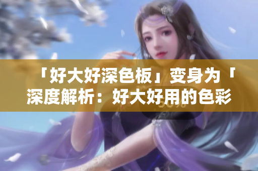 「好大好深色板」变身为「深度解析：好大好用的色彩板」