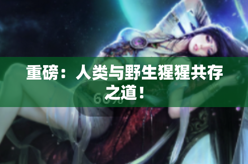 重磅：人类与野生猩猩共存之道！