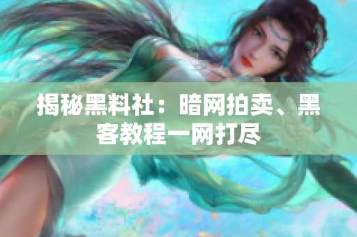 揭秘黑料社：暗网拍卖、黑客教程一网打尽
