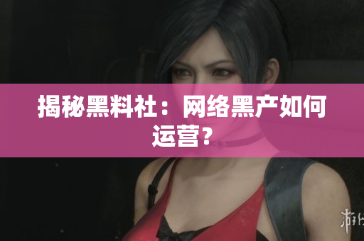 揭秘黑料社：网络黑产如何运营？