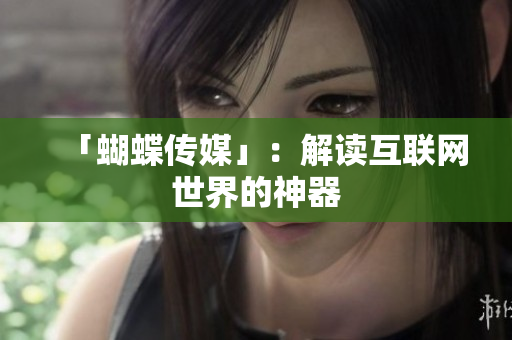 「蝴蝶传媒」：解读互联网世界的神器