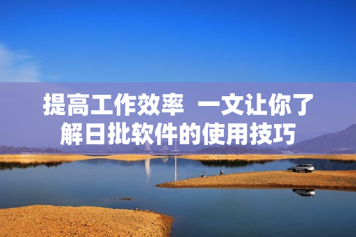提高工作效率  一文让你了解日批软件的使用技巧