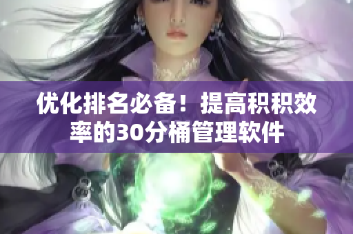 优化排名必备！提高积积效率的30分桶管理软件