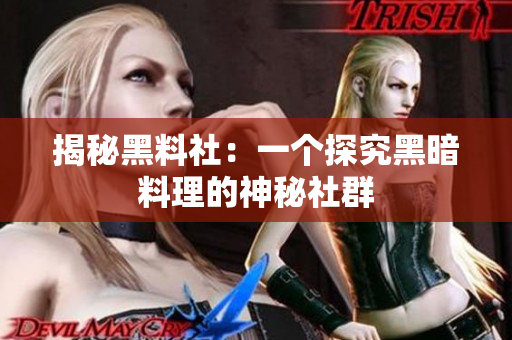 揭秘黑料社：一个探究黑暗料理的神秘社群