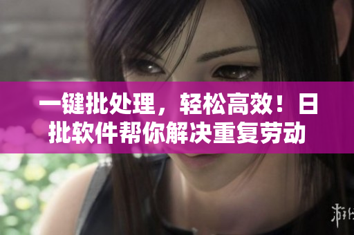 一键批处理，轻松高效！日批软件帮你解决重复劳动