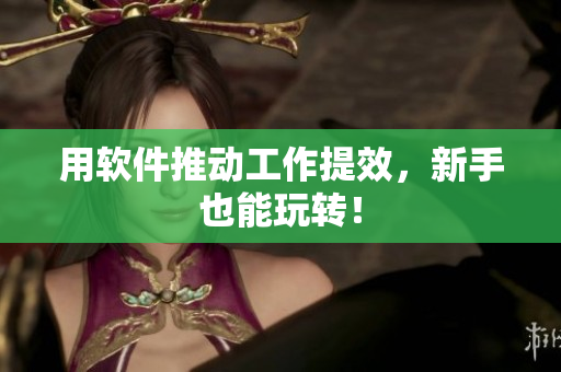 用软件推动工作提效，新手也能玩转！