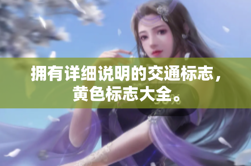 拥有详细说明的交通标志，黄色标志大全。