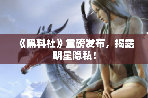 《黑料社》重磅发布，揭露明星隐私！