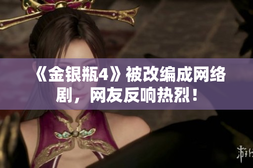 《金银瓶4》被改编成网络剧，网友反响热烈！