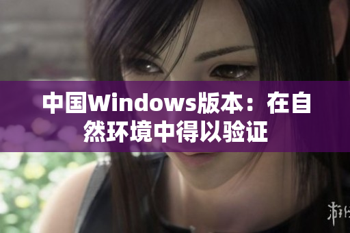 中国Windows版本：在自然环境中得以验证