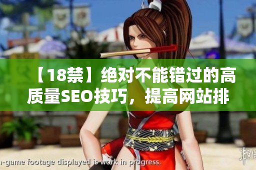 【18禁】绝对不能错过的高质量SEO技巧，提高网站排名！