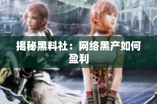 揭秘黑料社：网络黑产如何盈利