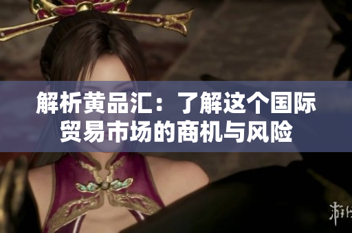 解析黄品汇：了解这个国际贸易市场的商机与风险