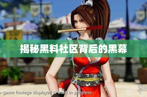 揭秘黑料社区背后的黑幕