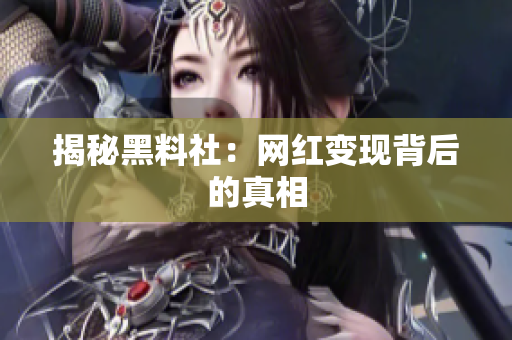 揭秘黑料社：网红变现背后的真相