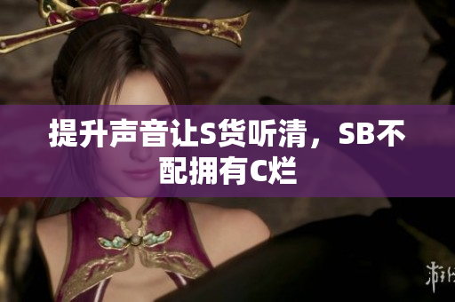 提升声音让S货听清，SB不配拥有C烂