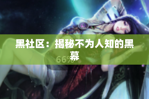 黑社区：揭秘不为人知的黑幕