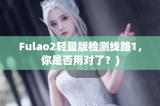 Fulao2轻量版检测线路1，你是否用对了？)
